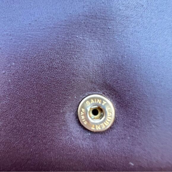 Saint Laurent Maroon wallet with gold hardware - Picture 8 of 13